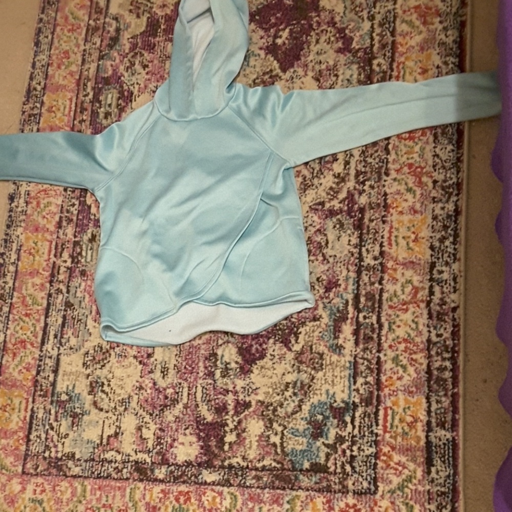 A light blue  hoodie